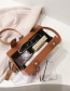 Fashion Brown Square Box Shoulder Messenger Bag