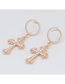 Fashion Gold Color Alloy Circle Imitation Pearl Cross Earrings