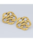 Fashion Gold Color Alloy Flower Cutout Earrings