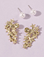 Fashion Gold Color Alloy Five-pointed Star Pearl Earrings