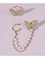 Fashion Gold Color Alloy Diamond Butterfly Stud Earrings