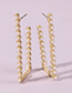 Fashion Gold Color Alloy Pearl Square Earrings