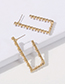 Fashion Gold Color Alloy Pearl Square Earrings