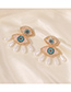 Fashion Gold Color Alloy Diamond Pearl Eye Tassel Stud Earrings