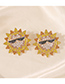 Fashion Color Alloy Diamond Sun Stud Earrings