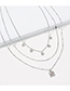 Fashion White K Alloy Diamond Disc Multilayer Necklace