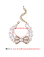 Fashion Gold Color Alloy Diamond Pearl Bow Necklace Bracelet Earring Set