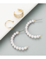 Fashion Silver Color C-shaped Multi-layer Alloy Diamond Pearl Ear Clip Earrings