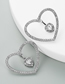 Fashion Silver Color Love Heart-shaped Detachable Two-in-one Alloy Diamond Earrings