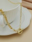 Fashion Gold Color Copper Thick Chain Portrait Necklace