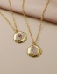 Fashion Gold Color Copper Inlaid Zircon Round Eye Necklace