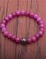 Fashion Dark Purple Volcanic Stone Malachite Agate Beaded Ball Bracelet