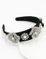 Fashion Black Diamond Rose Pearl Geometric Headband