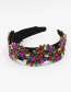 Fashion Color S-shaped Broad-brimmed Headband With Rhinestones