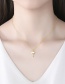 Fashion 18k Gold-plated Copper Heart Necklace With Diamonds