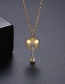 Fashion 18k Gold-plated Copper Heart Necklace With Diamonds