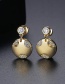 Fashion 18k Round Gold-plated Copper Earrings With Diamonds