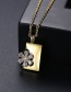 Fashion 18k Snowflake And Diamond Geometric Gold-plated Copper Necklace