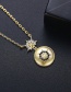 Fashion 18k Gold-plated Copper Necklace With Geometric Round Diamonds
