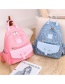 Fashion Pink Canvas Print Stitching Contrast Backpack