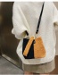 Fashion Black With White Lamb Wool Stitching Contrast Single Shoulder Messenger Bag