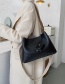 Fashion Black Wide Shoulder Strap Contrast Color One-shoulder Diagonal Picture Bag