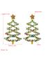 Fashion Color Alloy Diamond-studded Acrylic Christmas Tree Earrings