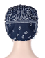 Fashion Lake Blue Button Cashew Print Base Turban Hat