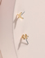 Fashion Gold Color Alloy Butterfly Flower Asymmetrical Stud Earrings