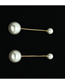 Fashion U-shaped Earrings Resin Geometric Earrings With Pearl And Zircon Flowers