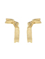 Fashion Gold Color Geometric Matte Metal Bow Ribbon Earrings