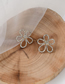 Fashion Gold Color Rhinestone Flower Cutout Earrings