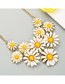 Fashion Yellow Multilayer Small Daisy Flower Necklace With Diamonds