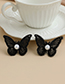 Fashion Black Fabric Lace Pearl Butterfly Earrings