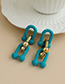 Fashion Blue Resin Chain Earrings