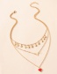 Fashion Gold Color Alloy Multilayer Love Necklace
