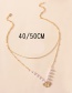 Fashion Gold Color Alloy Double Pearl Butterfly Necklace