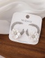 Fashion White Resin Flower Half Circle Diamond Alloy Earrings