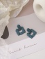 Fashion Haze Blue Spray Paint Geometric Square Flower Earrings