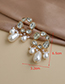 Fashion Color Alloy Diamond Pearl Tassel Stud Earrings
