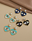 Fashion Black Alloy Diamond Earrings