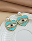 Fashion Navy Blue Alloy Diamond Earrings