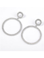 Fashion Silver Color Alloy Diamond Round Earrings