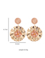 Fashion Dark Pink Geometric Round Diamond Alloy Stud Earrings