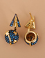 Fashion Royal Blue Geometric Round Arrow Alloy Five-pointed Star Earrings