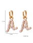 Fashion R Gold Letter Pearl Alloy Hollow Earrings