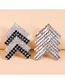 Fashion Color Geometric V-shaped Alloy Earrings With Diamonds