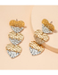 Fashion Gold Color Geometric Love Contrast Alloy Earrings