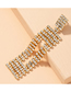 Fashion Gold Color Geometric Long Tassel Earrings With Diamonds