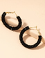 Fashion Black Diamond Circle Alloy Stud Earrings
